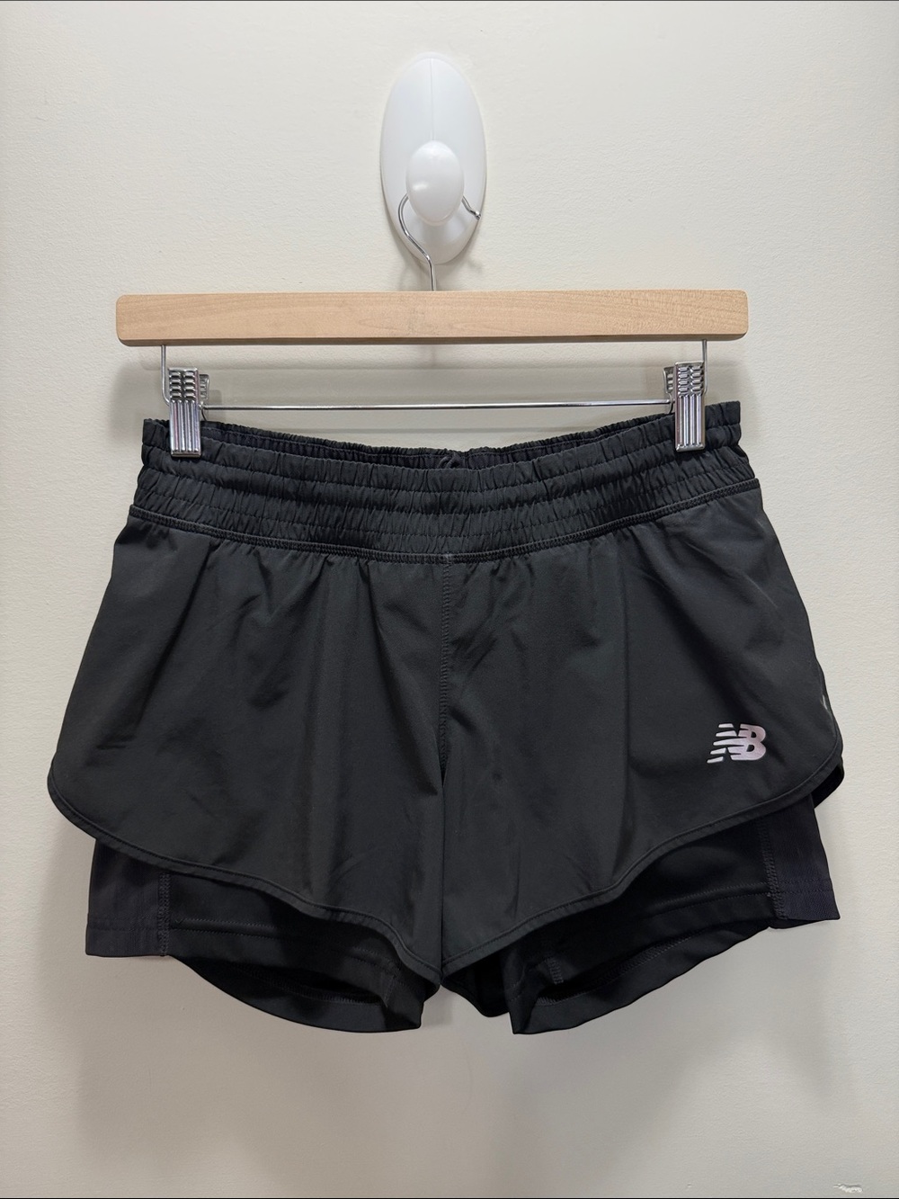 New Balance Women's Black Double-Layer Running Shorts Size Small